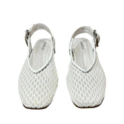NALSA Mesh Leather Flat Shoes - White