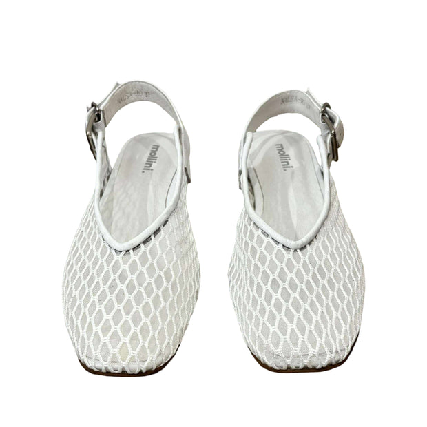 NALSA Mesh Leather Flat Shoes - White