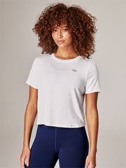 Elevate Cropped Tee - White