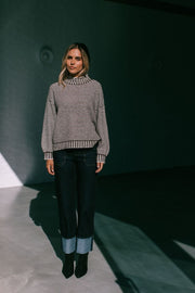 Elodie Knit Jumper - Chocolate Stripe