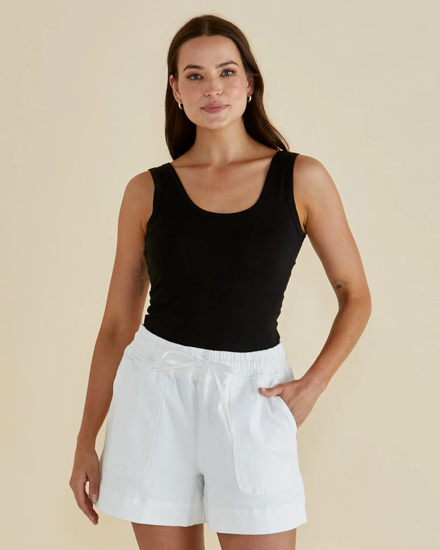 Emma Scoop Tank - Black