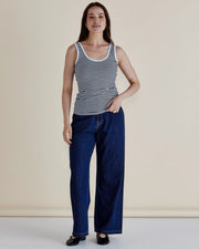 Emma Scoop Tank - Navy Stripe