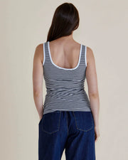 Emma Scoop Tank - Navy Stripe