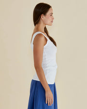 Emma Scoop Tank - White