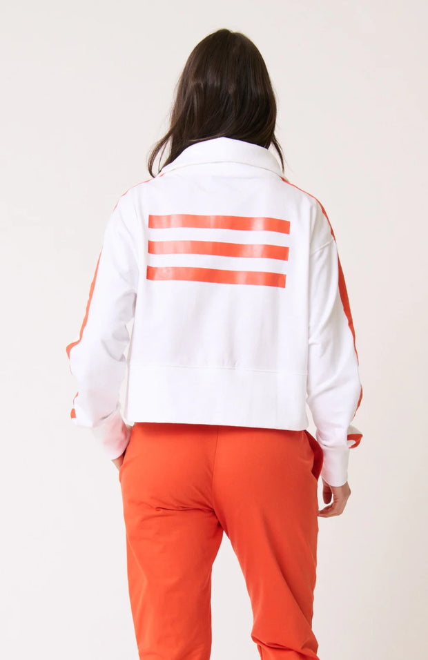 Ezra Sweater - White/Mandarin