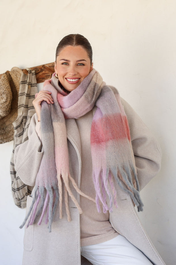 Aspen Check Scarf - Warm Spring