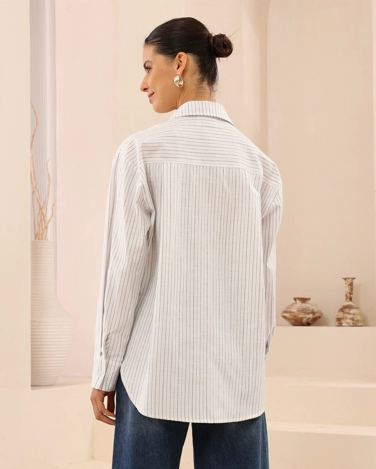 Jasmine Shirt - Blue Stripe