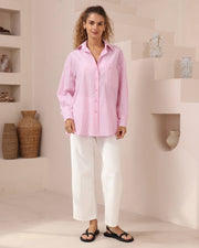 Imogen Stripe Shirt - Pink/White
