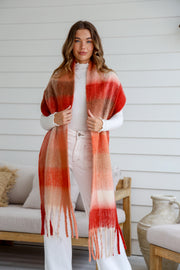 Aspen Check Scarf - Sunset