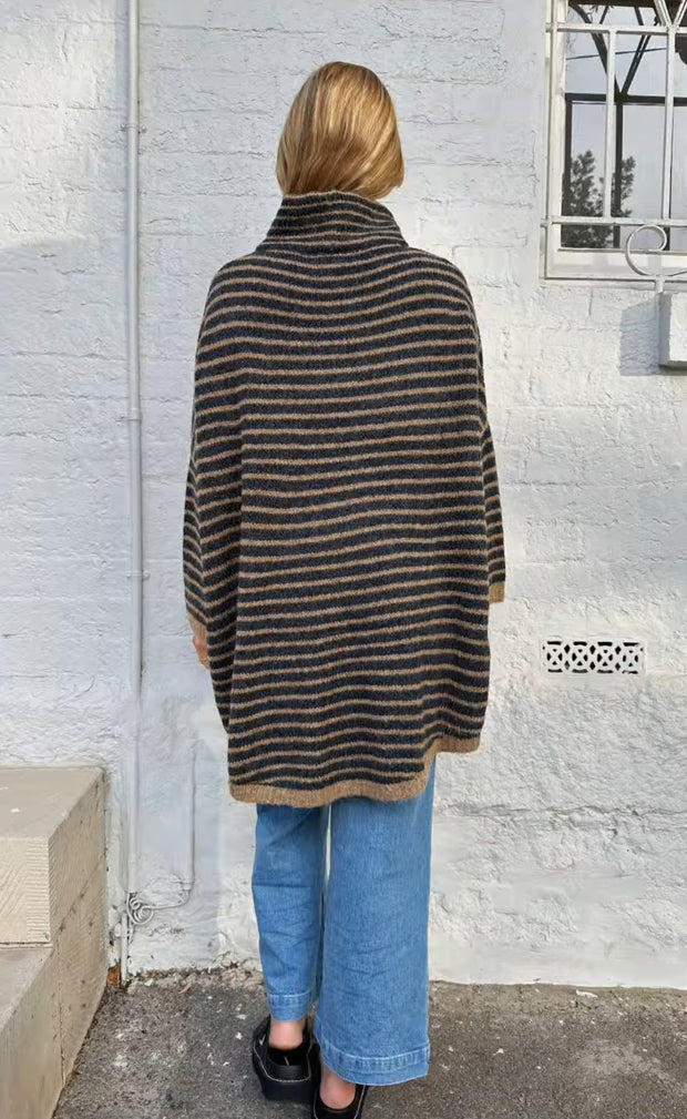 Lyric Stripe Knit Jumper - Black