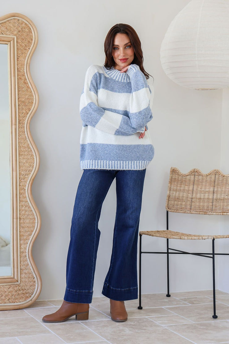Stella Knit Jumper - Blue Stripe