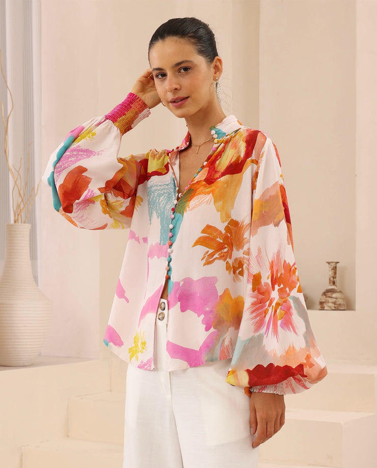 Lacey Shirt - Pink Floral