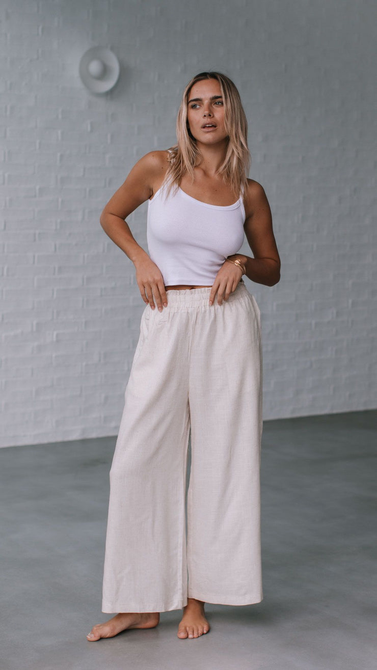 Rae Linen Pants - Natural