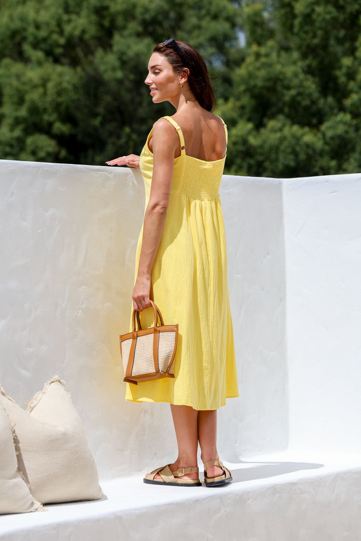 Sunni Midi Dress - Yellow