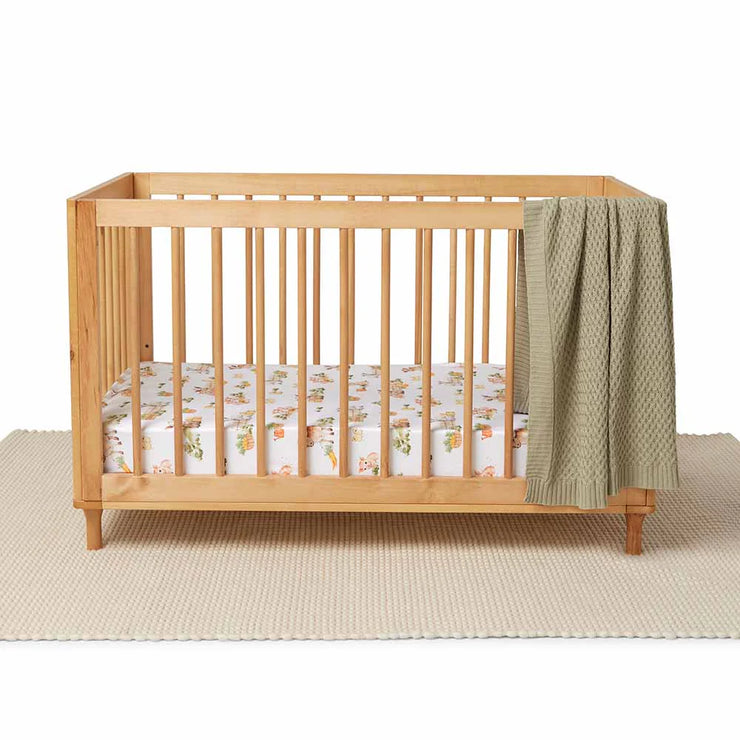 Fitted Cot Sheet - Farm