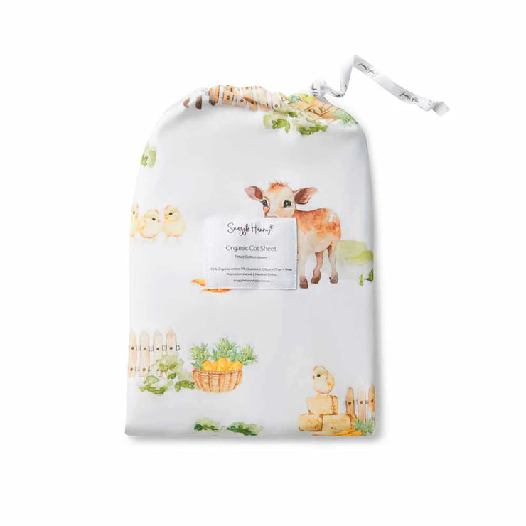 Fitted Cot Sheet - Farm