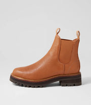 FEMI Leather Chelsea Boots - Dark Tan