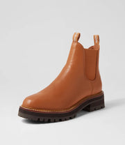 FEMI Leather Chelsea Boots - Dark Tan