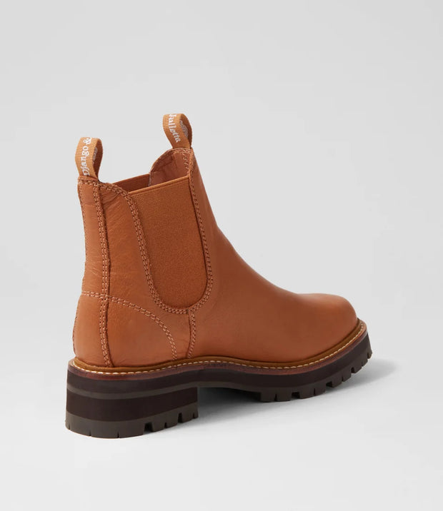 FEMI Leather Chelsea Boots - Dark Tan