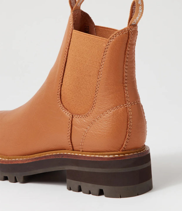 FEMI Leather Chelsea Boots - Dark Tan