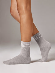 Flashdance 1/2 Crew Sock - Silver Marle