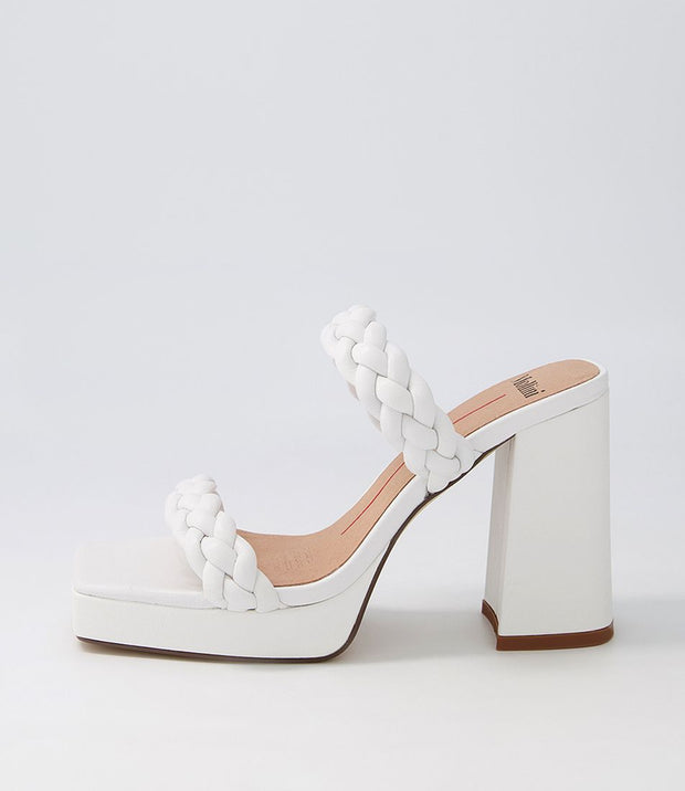 FLEUR Leather Sandals - White