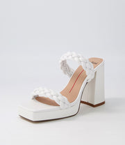 FLEUR Leather Sandals - White
