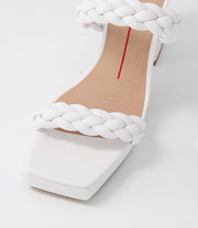 FLEUR Leather Sandals - White