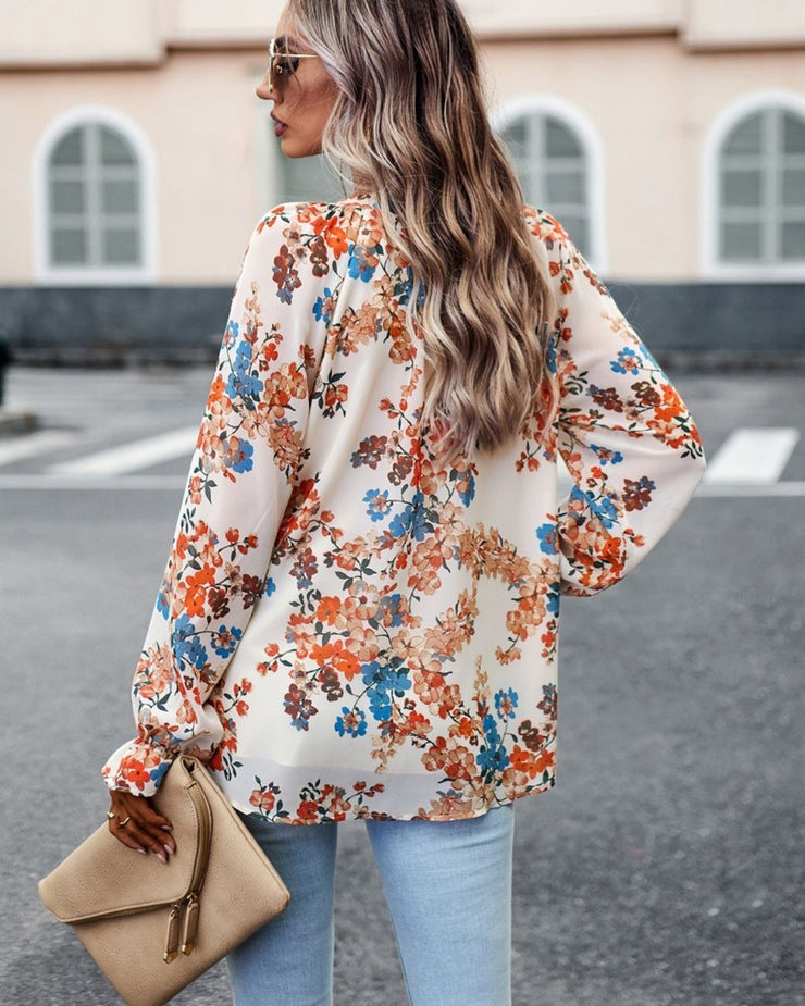 Raya Blouse - Beige Floral