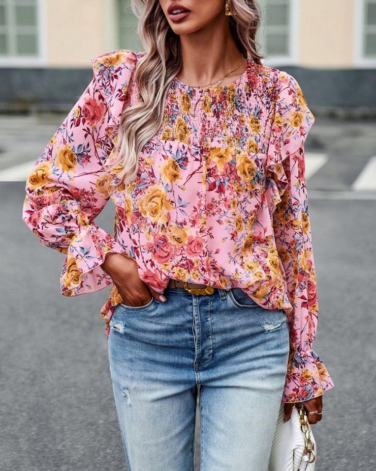 Florence Blouse - Pink Floral