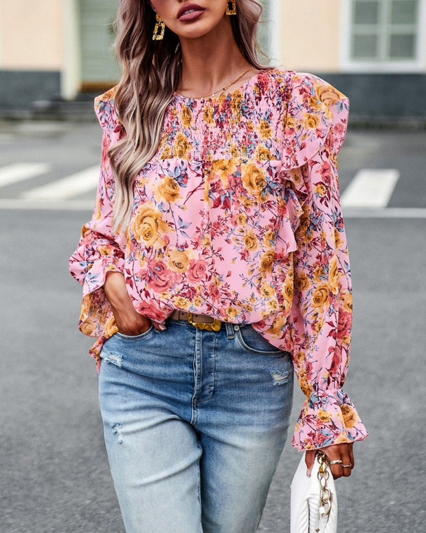 Florence Blouse - Pink Floral