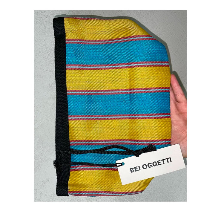 BEI OGGETTI - Essential Clutch - Aqua/Yellow Stripe