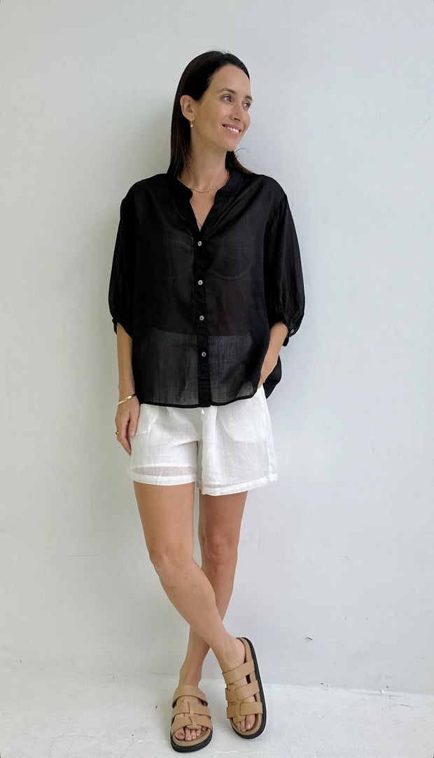 Deja Linen Shirt - Black