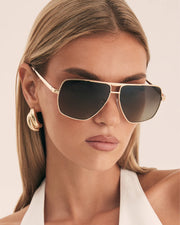 THE GRACE Light-Gold Taupe Fade Sunglasses