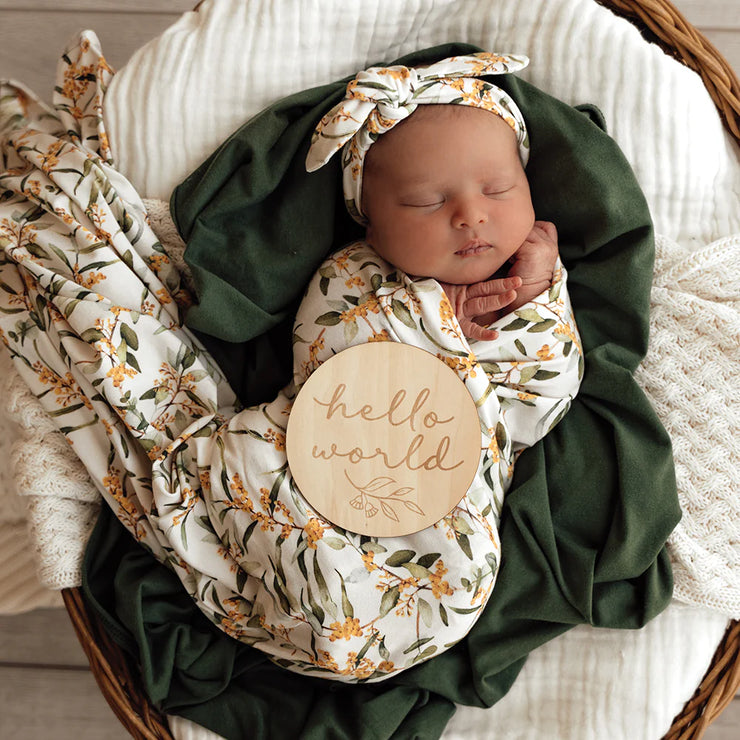 Jersey Wrap & Top Knot Set - Golden Wattle