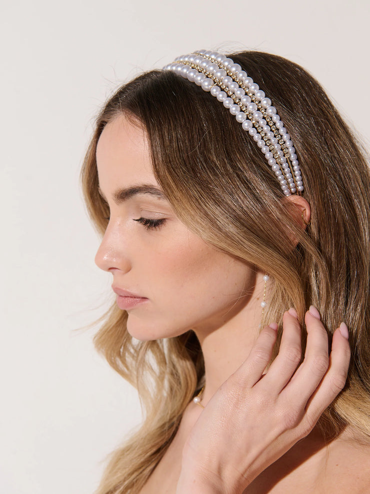 Harper Triple Pearl Headband