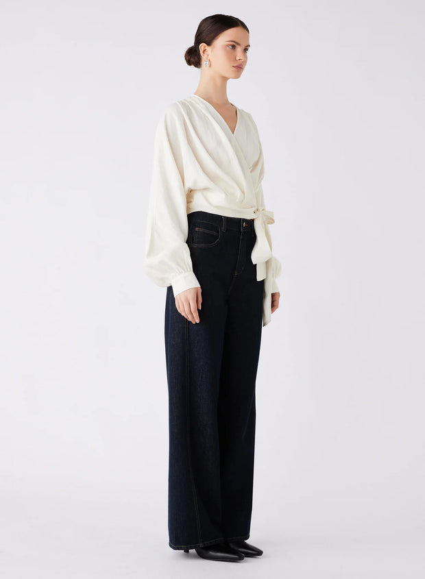 Esmaée - Hilton Tie Side Blouse - Ivory
