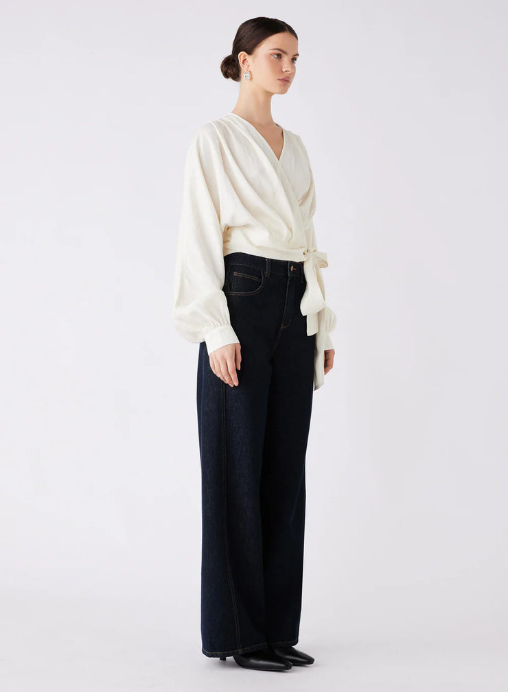 Esmaée - Hilton Tie Side Blouse - Ivory