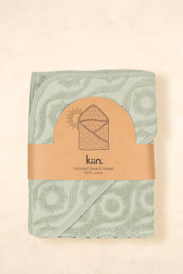 KiiN - Hooded Beach Towel - Sage