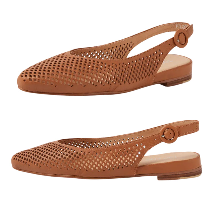 FILONE Flat Mule- Tan Leather