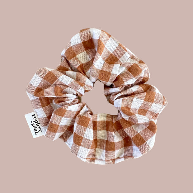 Scrunchie - Clay Gingham