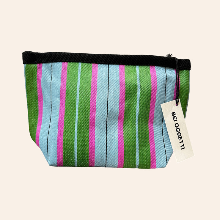 BEI OGGETTI - Essential Clutch - Green/Blue Stripe