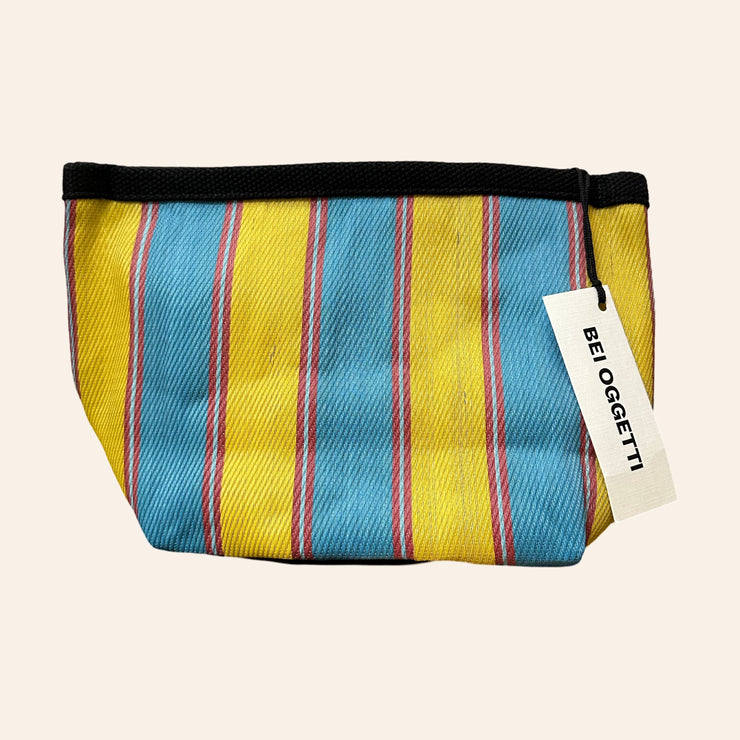 BEI OGGETTI - Essential Clutch - Aqua/Yellow Stripe