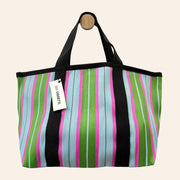 BEI OGGETTI - Weekend Tote - Green/Blue Stripe