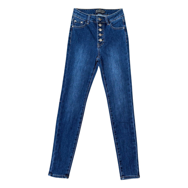 Jolie Button Skinny Jean - Dark Wash