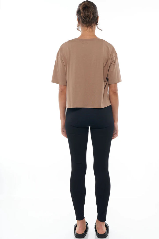 Into It Crop Tee - Brown