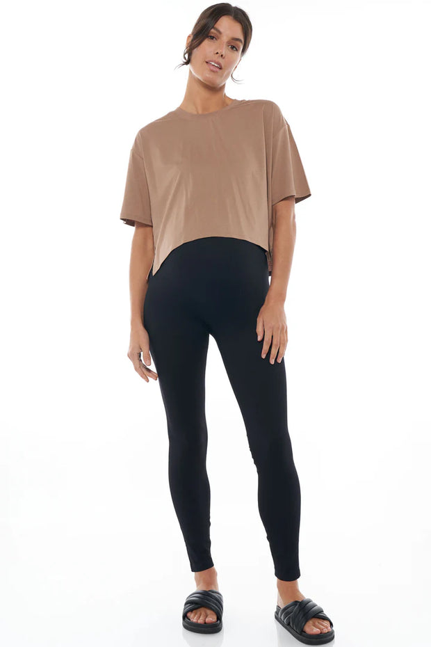 Into It Crop Tee - Brown