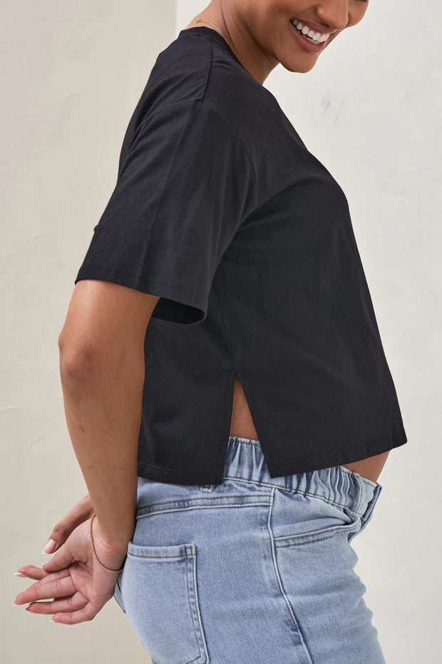 Into It Crop Tee - Black