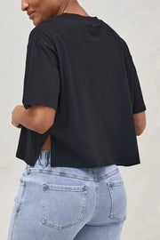 Into It Crop Tee - Black