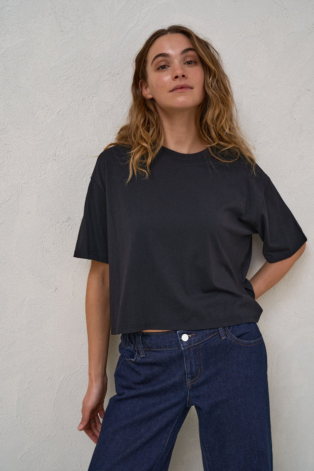Into It Crop Tee - Black
